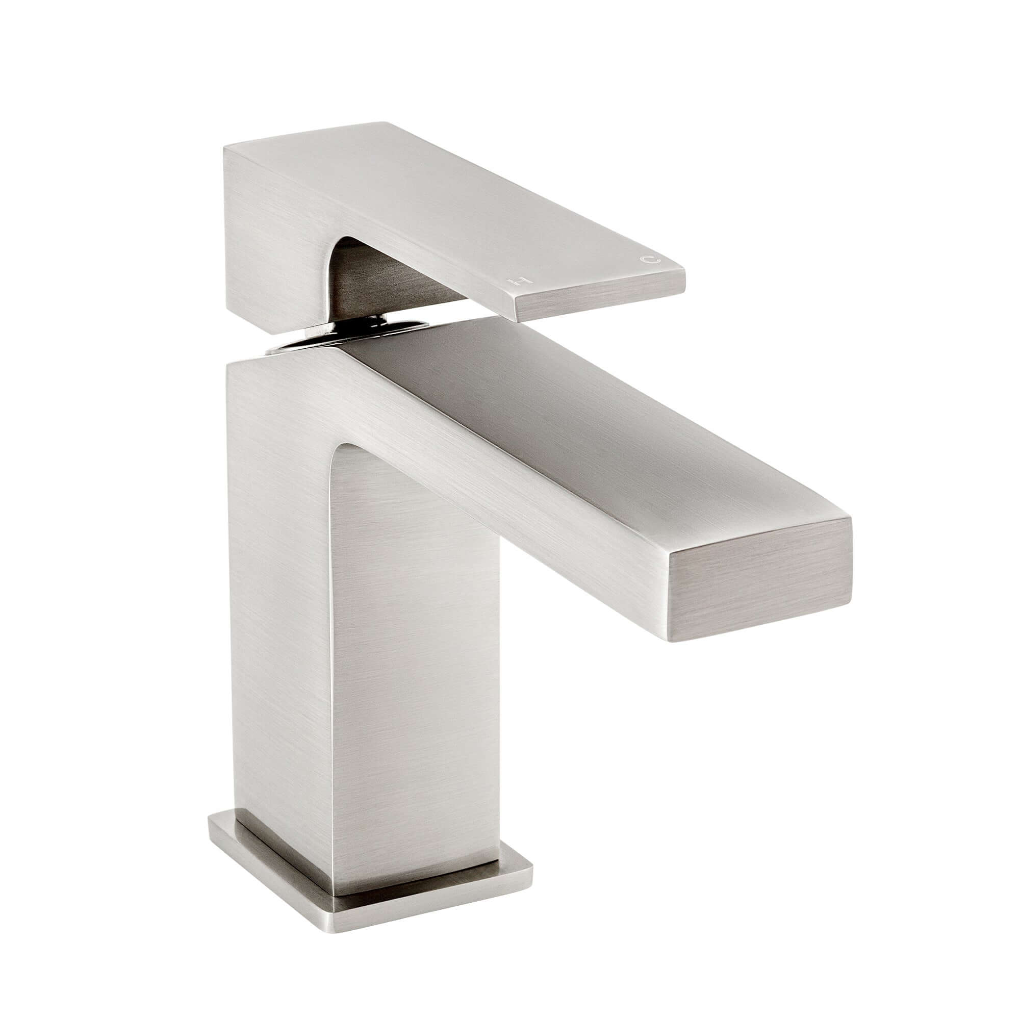 Athena contemporary square basin sink mixer tap - brushed nickel